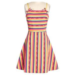Modcloth for Hello Kitty Vibrant Striped Mini Dress - M